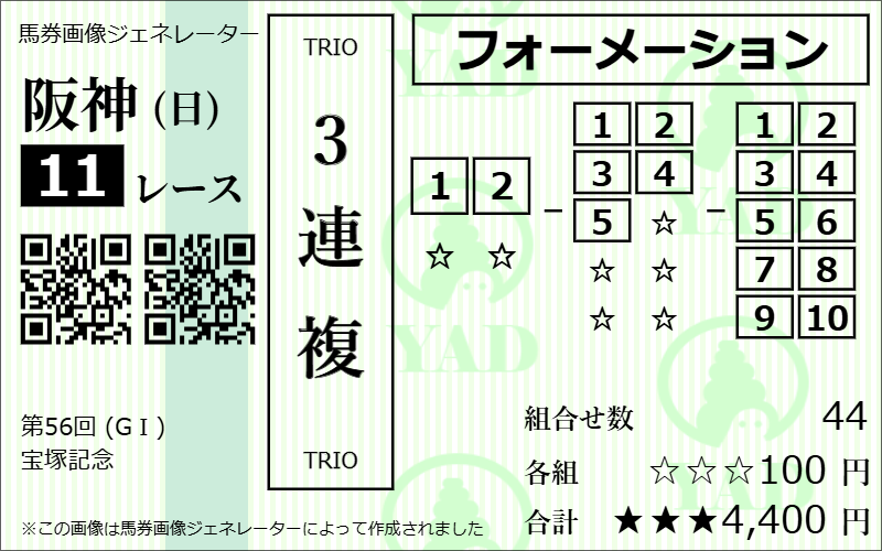 三連複フォーメーションの高額重視の買い方画像