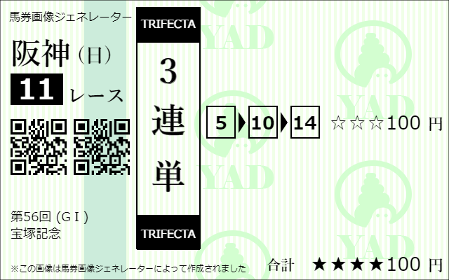 三連単馬券参考画像