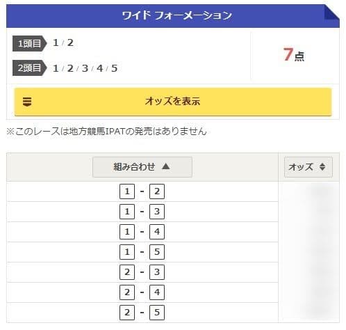 ワイドフォーメーション5頭7点