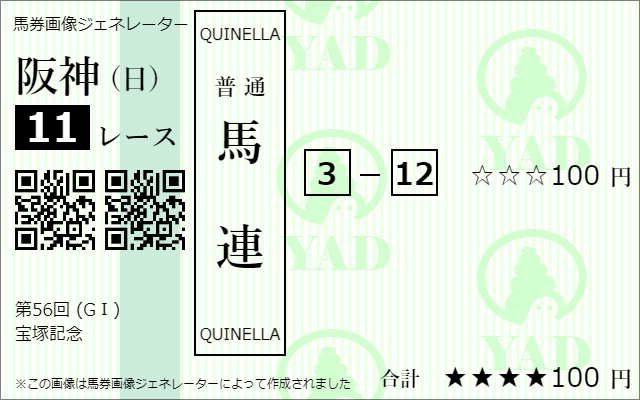 馬連の馬券ジェネレーター画像