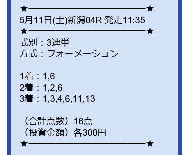 2025年5月11日新潟4R