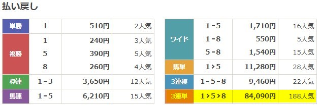 スーパーマンバケン　2025年10月19日東京8R　有料予想　結果