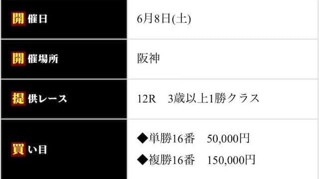 週刊競馬実話の無料予想の買い目 2019年06月08日阪神12R