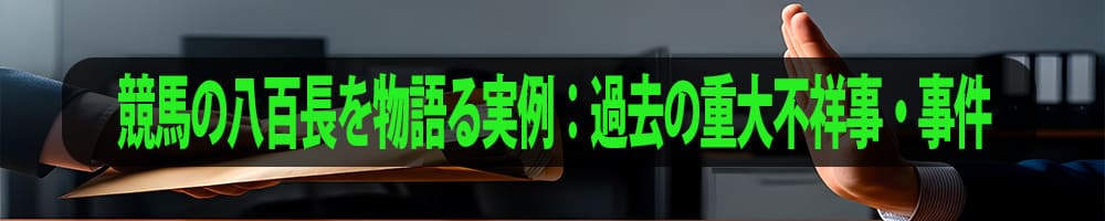 競馬の八百長を物語る実例：過去の重大不祥事・事件
