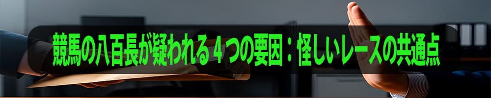 競馬の八百長が疑われる4つの要因：怪しいレースの共通点