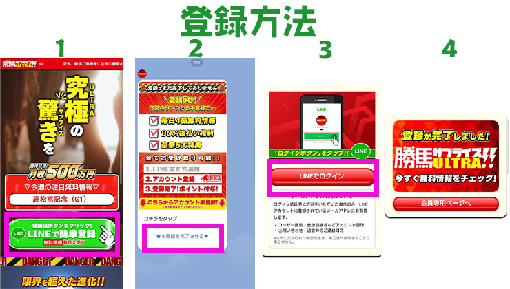 勝馬サプライズウルトラの登録方法 手順説明