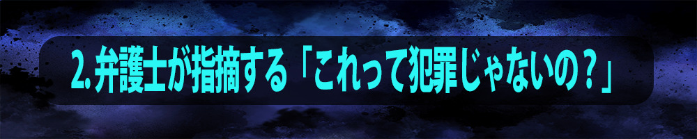 2. 弁護士が指摘する「これって犯罪じゃないの？」