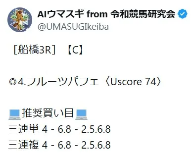 AIウマスギ 買い目画像